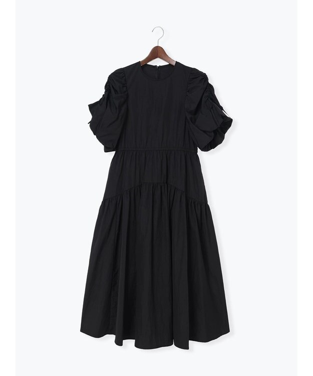 Te chichi スリーブリボンロングワンピース ブラック