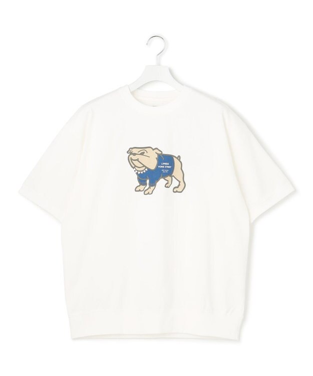 J.PRESS YORK STREET 【UNISEX】ブルドッグプリントTシャツ ホワイト系