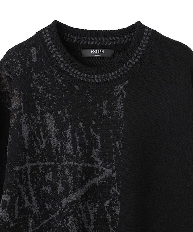 JOSEPH HOMME フォレストジャガードブロック　クルーネックニット ブラック系5