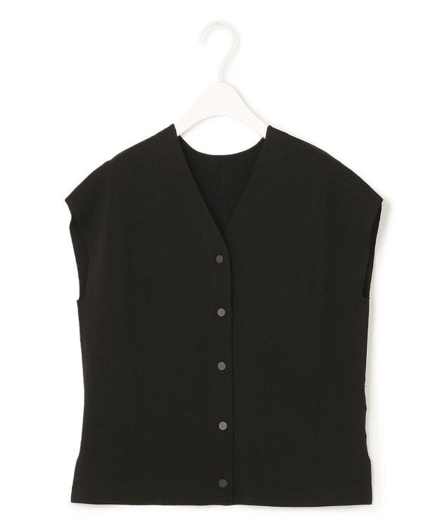 ICB 【洗える】ハイゲージスムース スリーブレスプルオーバー ブラック系