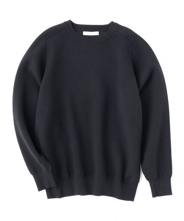 UNFILO MENS 【新色追加】スウェットライク クルーニット [24年秋冬商品] ブラック