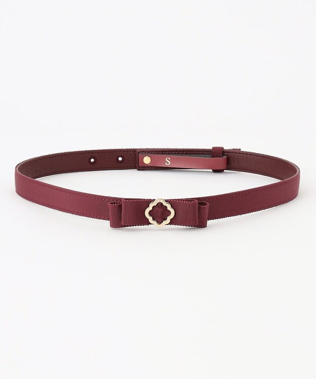TOCCA CLOVER BUCKLE RIBBON BELT ベルト ワイン系