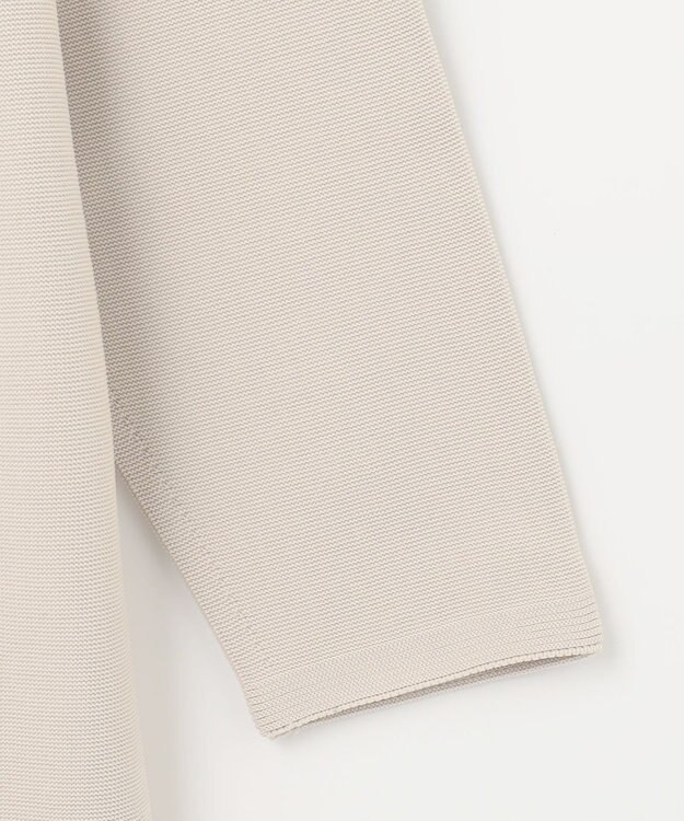 自由区 【洗える】ポリエステルホールガーメントニット ワンピース シャンパンベージュ×ブラック