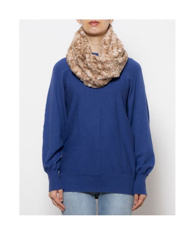 UNBILLION カシュネ cache nez / アニマル柄フェイクファースヌード ブラウン