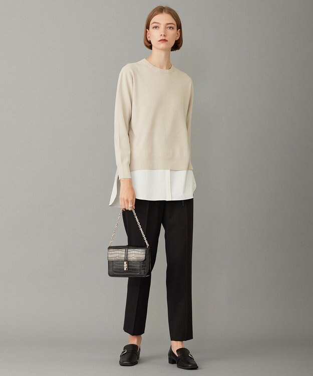 ICB 【洗える】クロスコンビ シャツドッキングプルオーバー トープ系