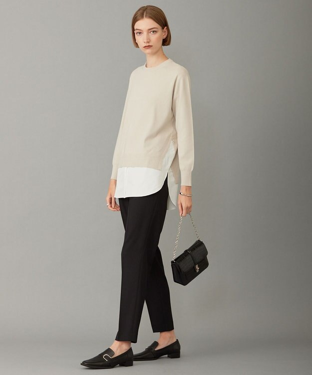 ICB 【洗える】クロスコンビ シャツドッキングプルオーバー トープ系