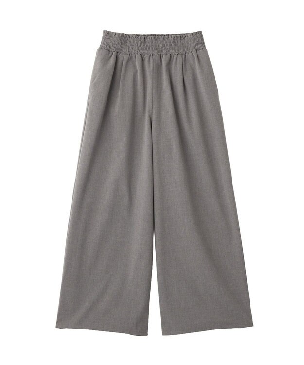 Green Parks あったか裏起毛フレアワイドパンツ Gray Mixture