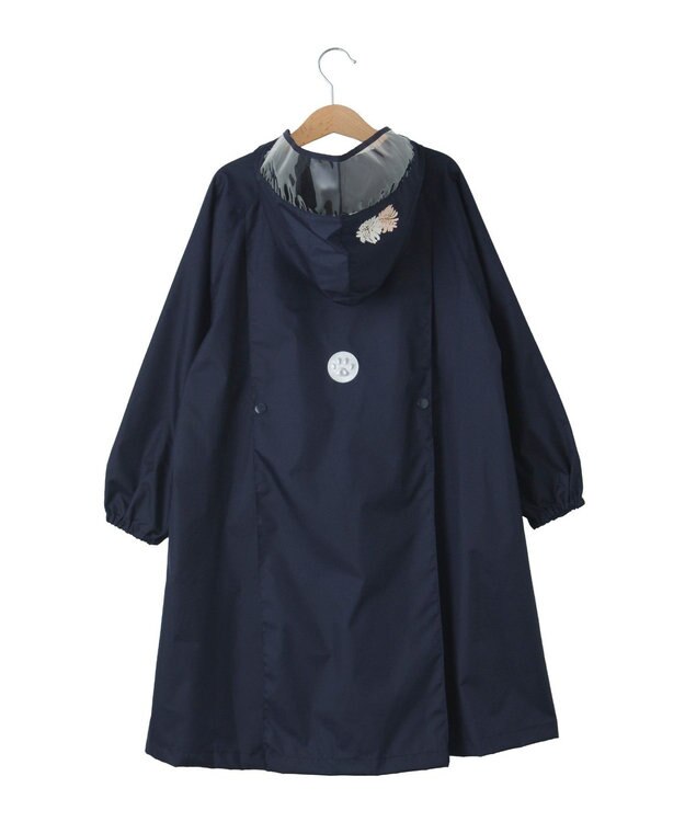 MOONBAT 【ジュニアリュック対応】ポールアンドジョー ポーチ付きキッズレインコート ネイビーブルー