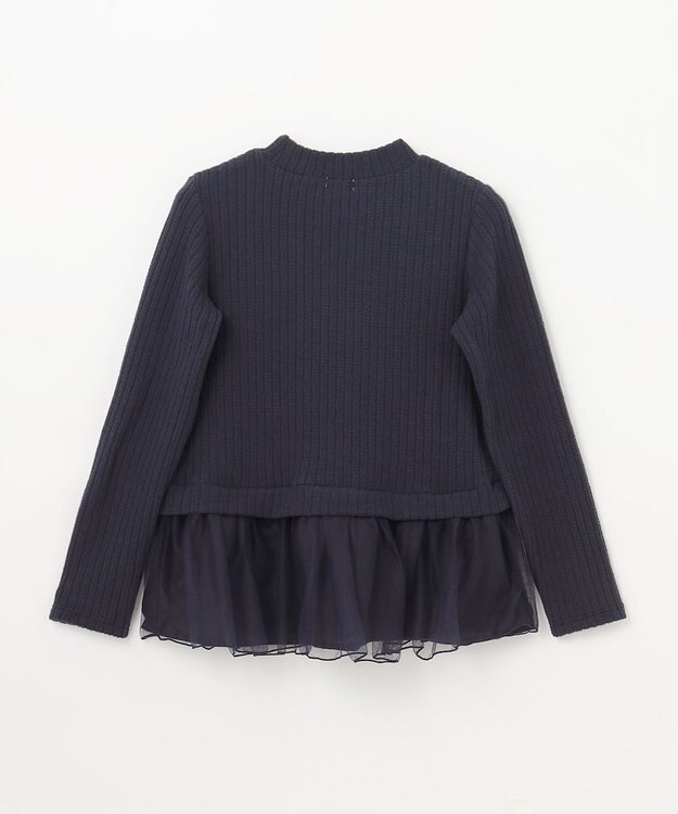 ANY KIDS 表起毛 レースアップ チュニック ネイビー