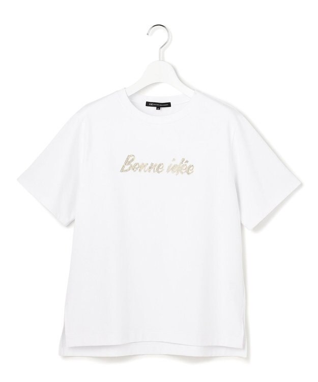 23区 【~6/28まで受注生産】カスタマイズ スパンコール刺繍 半袖 Tシャツ ホワイト×ゴールド