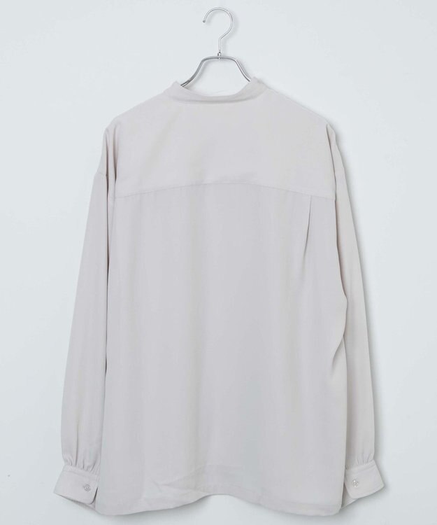 WEGO トロミBIGバンドカラーシャツ ライトベージュ