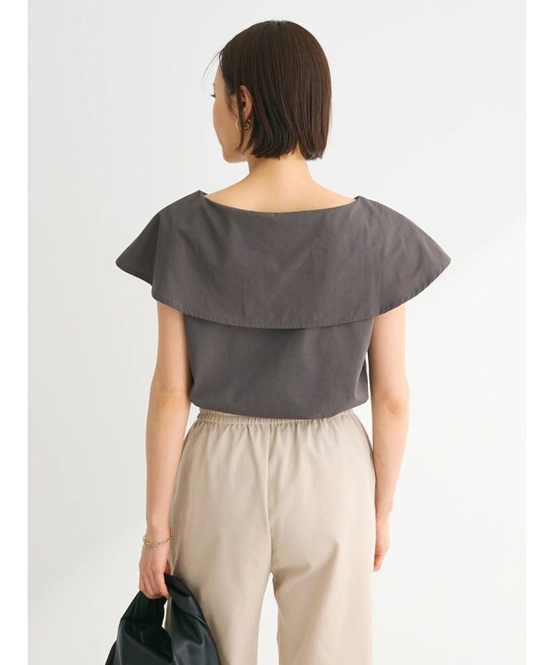 Green Parks オフショル風カットプルオーバー Gray