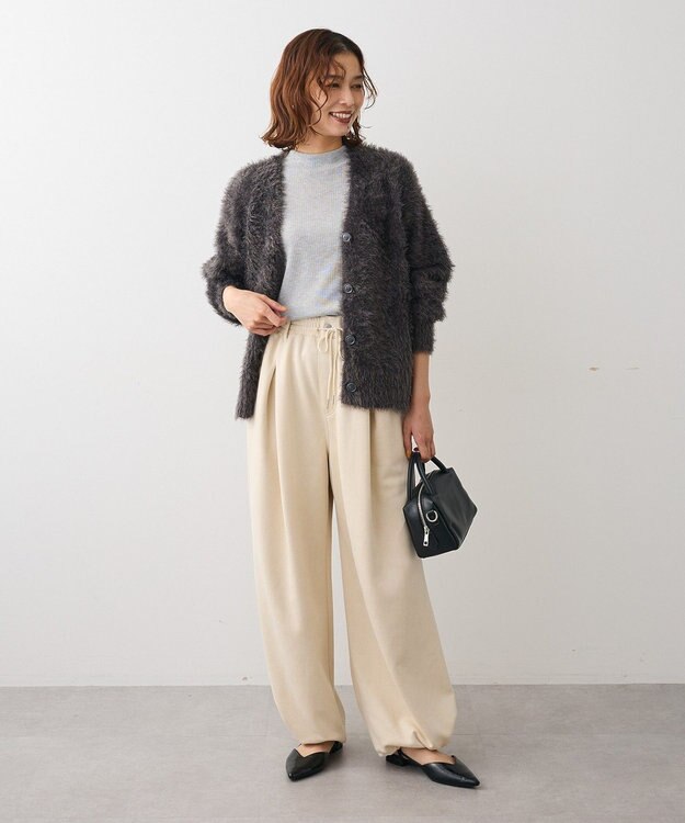 Green Parks シャギーＶネックカーディガン Gray