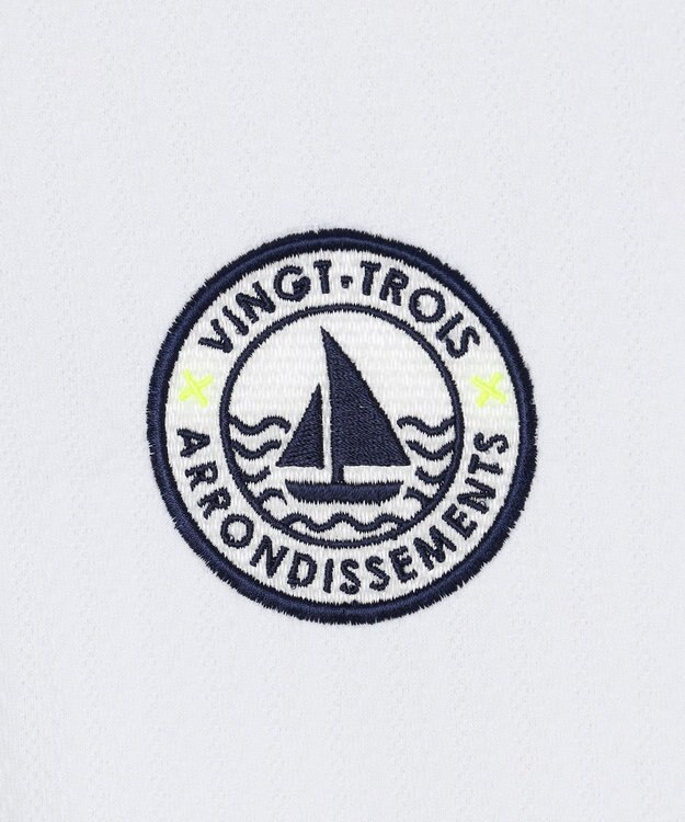 23区GOLF 【WOMEN】【UVケア】ストレッチタックジャガード 半袖シャツ 通気性に優れて涼やか！ ホワイト系