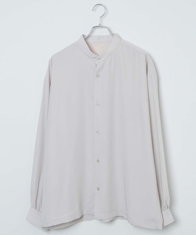 WEGO トロミBIGバンドカラーシャツ ライトベージュ