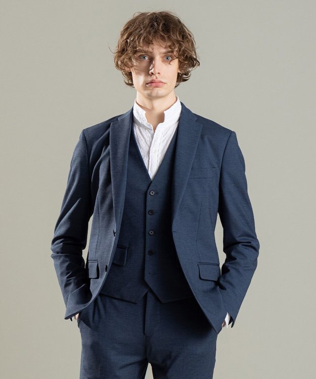 JOSEPH HOMME ウーステッドモックロディ ジャケット ダルブルー系