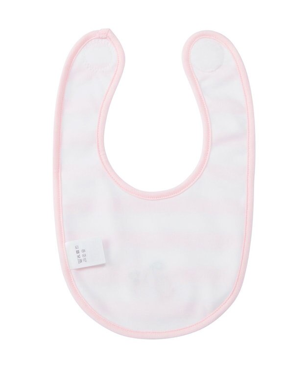 MIKI HOUSE HOT BISCUITS ボーダー柄 はっ水素材 スタイ ピンク