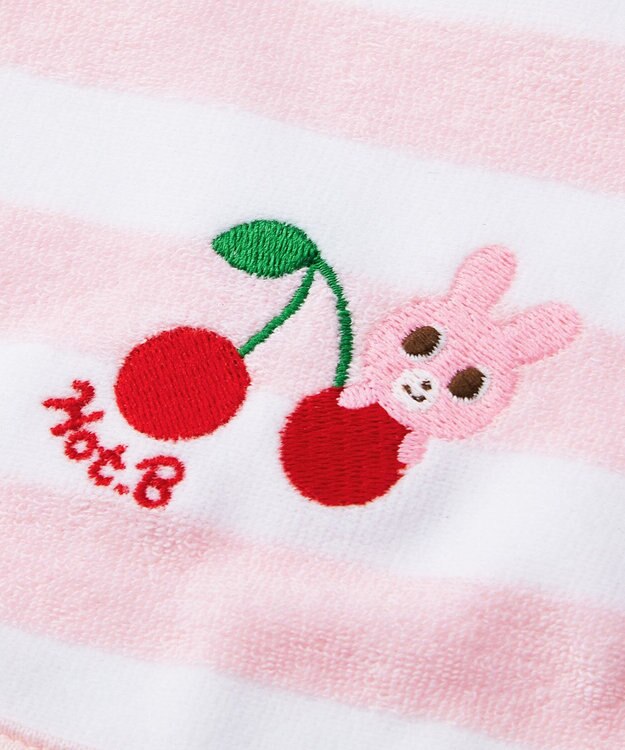 MIKI HOUSE HOT BISCUITS ボーダー柄 はっ水素材 スタイ ピンク