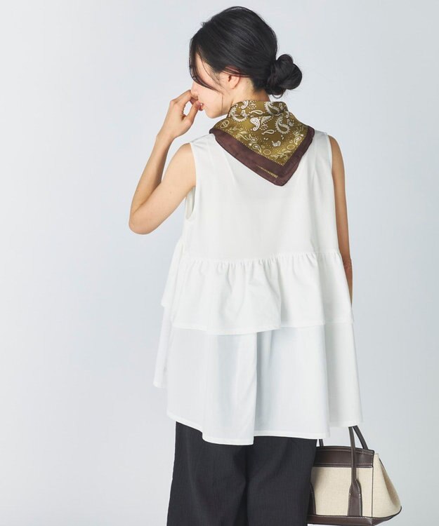 OP／FILA 【Ocean Pacific】らくティブ｜ティアードフリルデザインタンクトップ ホワイト