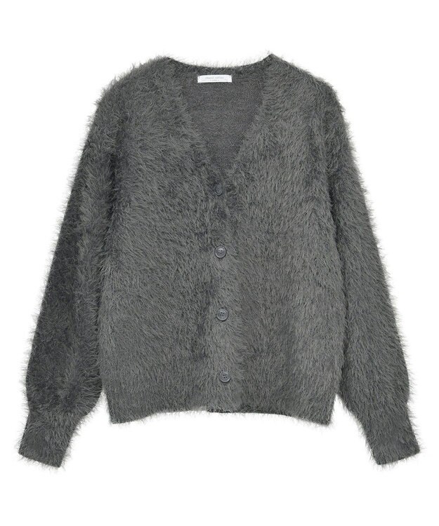 Green Parks シャギーＶネックカーディガン Gray