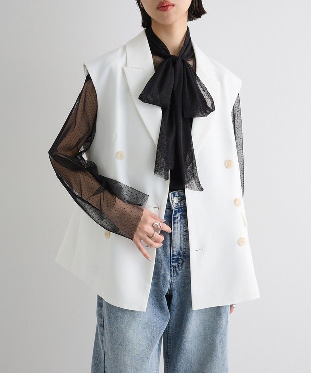 Green Parks テーラードベスト Off White