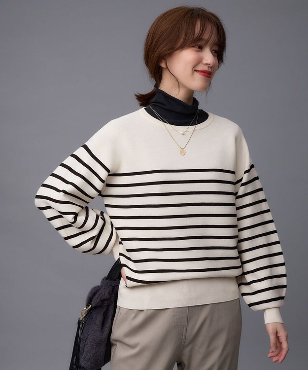 ANY 【洗濯機可能/8色展開】ハッピーカラーニット オフベース×ブラックライン