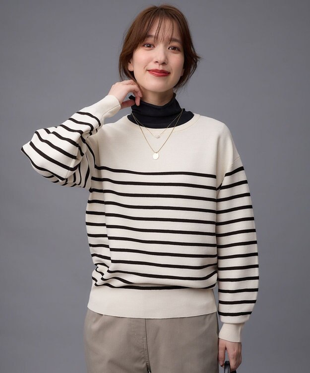 ANY 【洗濯機可能/8色展開】ハッピーカラーニット オフベース×ブラックライン