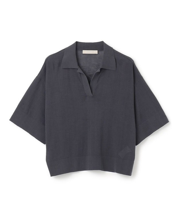 UNFILO フロスティコットン スキッパーニット チャコール