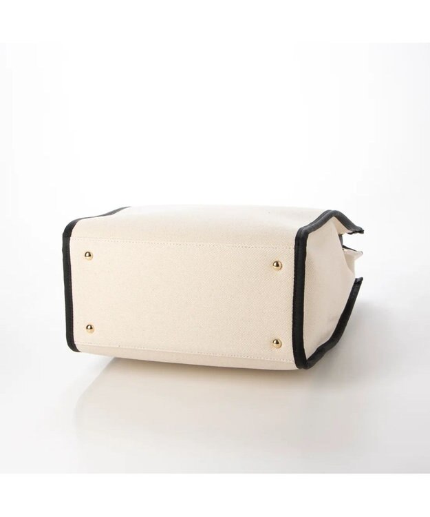 UNBILLION cachecache スマホショルダー付ヒネリ金具2wayワンハンドルトート アイボリーブラック