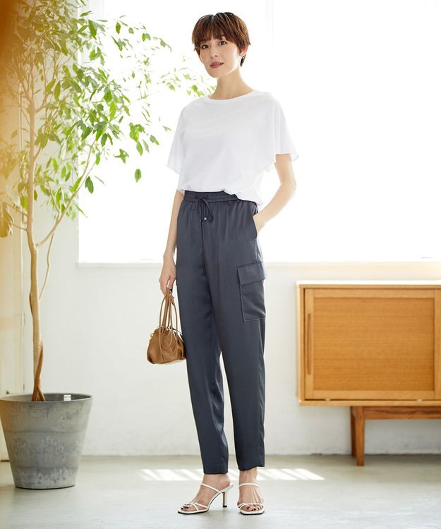 ICB 【WEB限定カラーあり・洗える】Calm カーゴパンツ チャコールグレー系