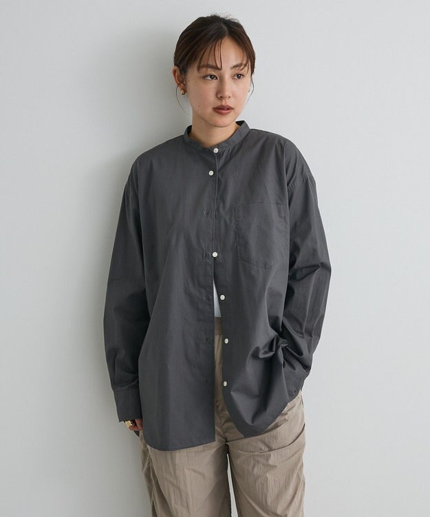CRAFT STANDARD BOUTIQUE バンドカラーシャツ Charcoal Gray