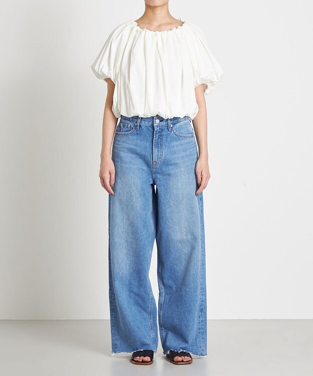 NAVE 【Nave　洗える】デニム ワイドパンツ スカイブルー系