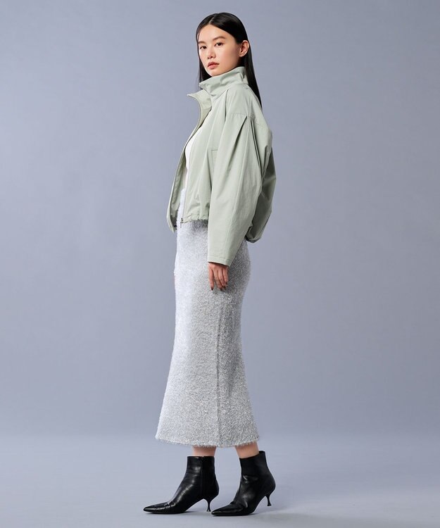 uncrave ラメ シャギー ニット スカート（uncrave STANDARD） シルバー×ライトグレー