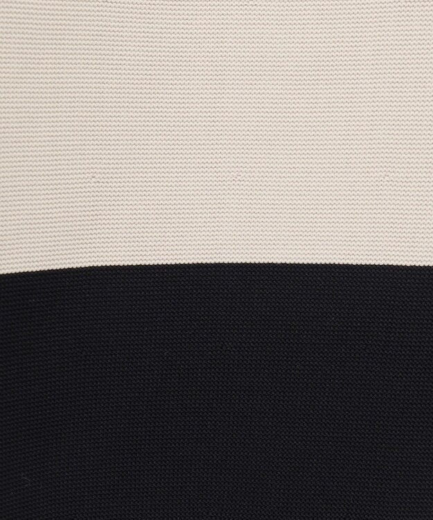 自由区 S 【洗える】ポリエステルホールガーメントニット ワンピース シャンパンベージュ×ブラック