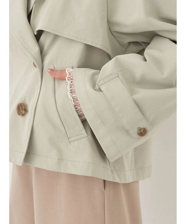 earth music&ecology ショートトレンチコート Light Khaki