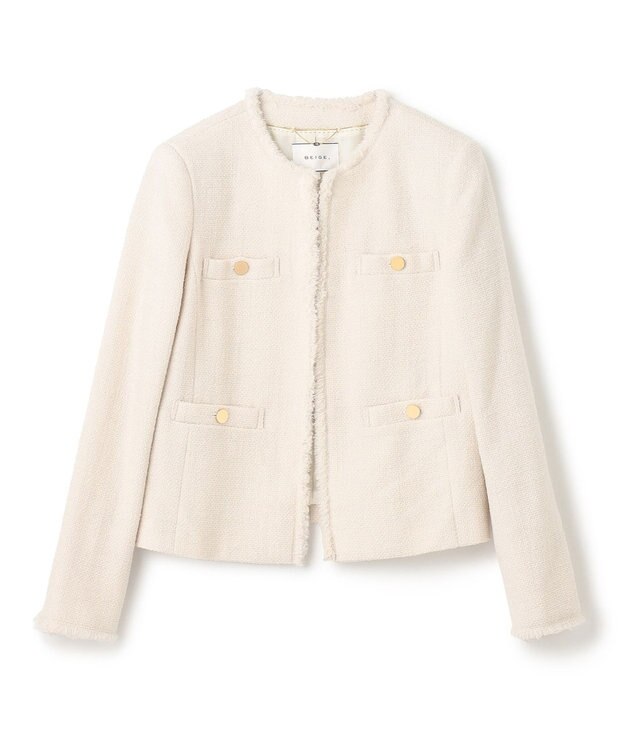 BEIGE， 【S-size】CAMBON / ツイードジャケット Bone