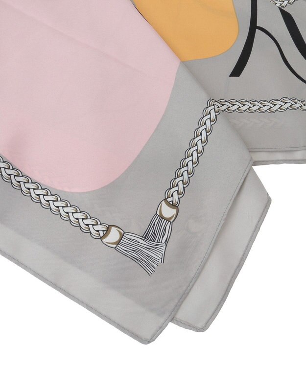 Green Parks ・モダンパターンスカーフ　９０×９０ Gray