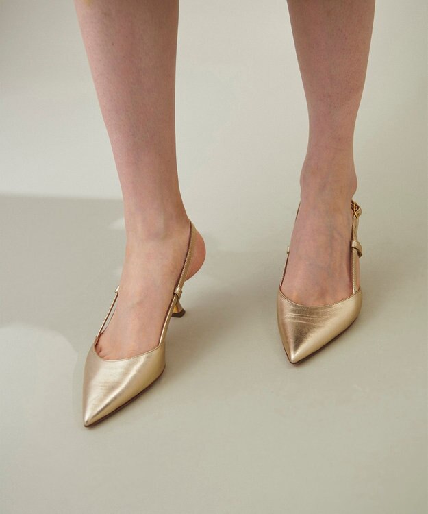 GRACE CONTINENTAL Rupert Sandersonバックストラップヒール ゴールド