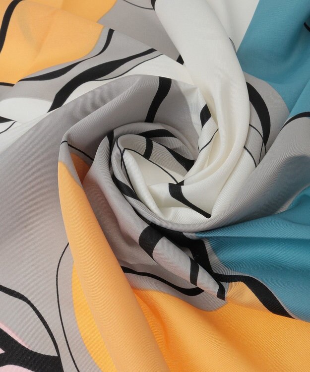 Green Parks ・モダンパターンスカーフ　９０×９０ Gray