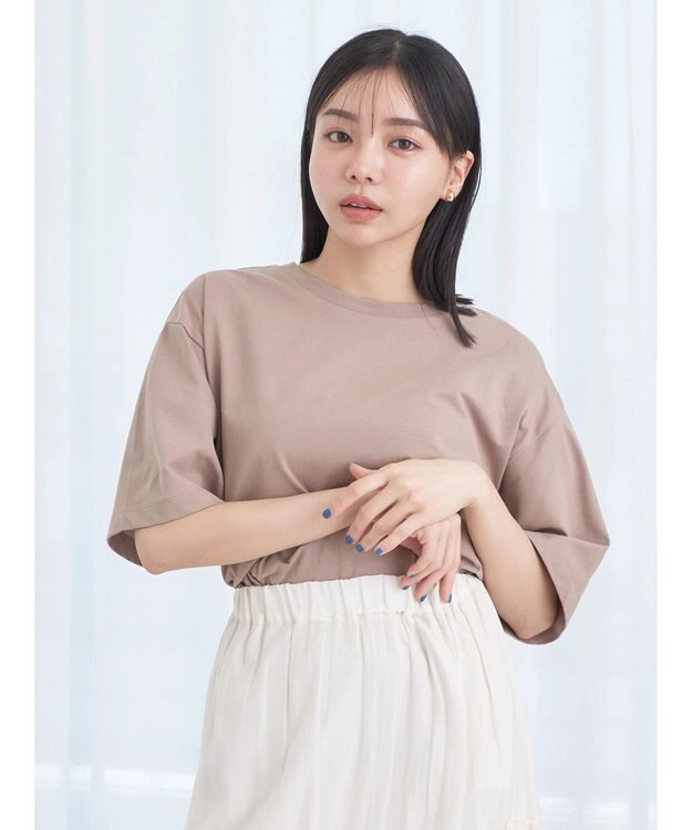 earth music&ecology ＢＯＸ　Ｔシャツ Beige