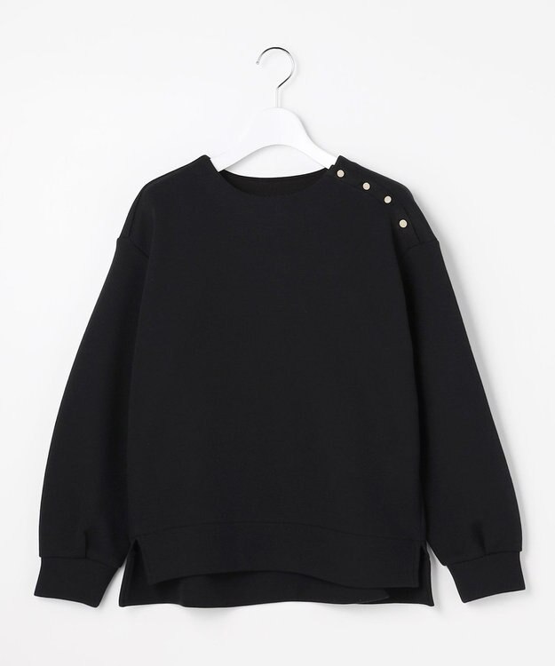 J.PRESS LADIES ダンボールジャージー プルオーバー ブラック系