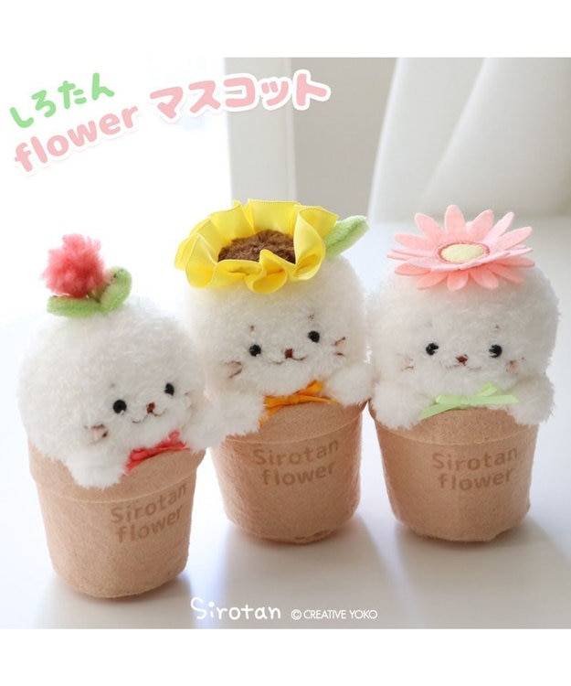しろたん フラワー マスコット8.5cm 《ダリア / ひまわり / ガーベラ
