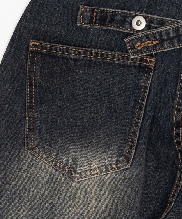 WEGO バックベルトクロスバギーデニム デニム中濃色