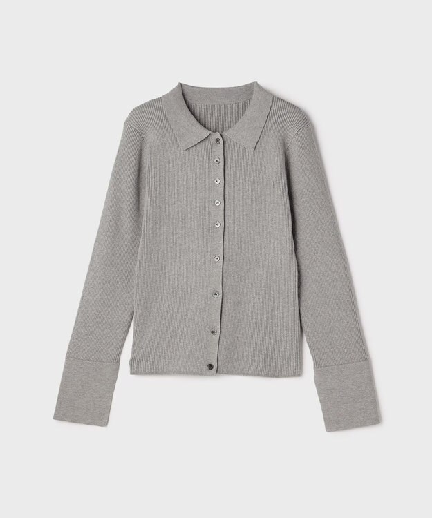 GRACE CONTINENTAL リブシャツニットトップ グレー