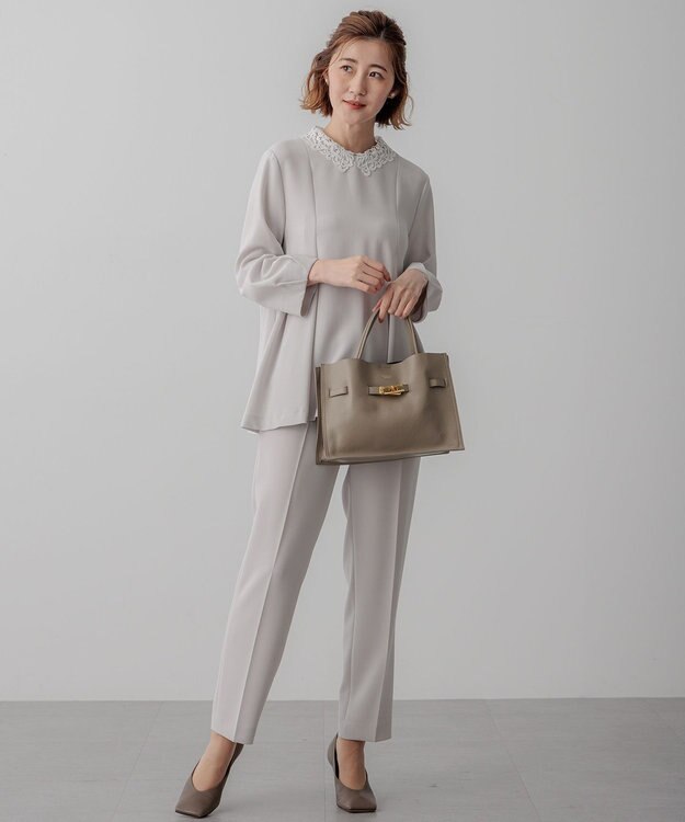 23区 【VERYコラボ】トリアセダブルジョーゼット レース襟 ブラウス ベージュ系