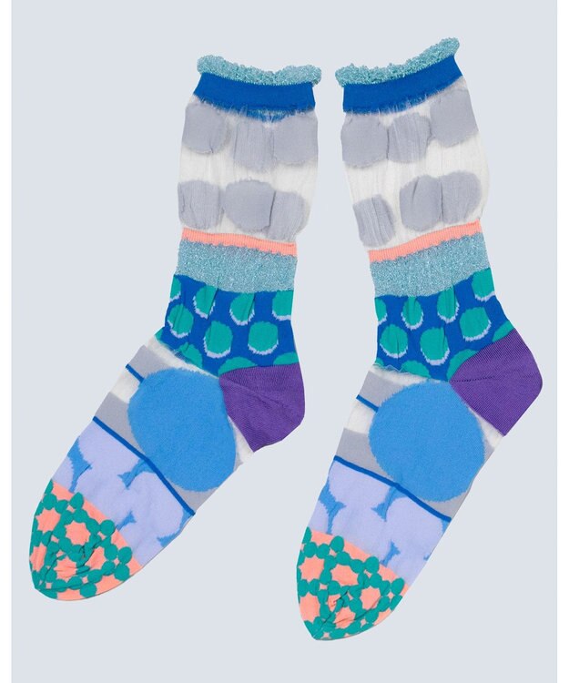COQ DOTS CARNIVAL シアードットソックス ブルー