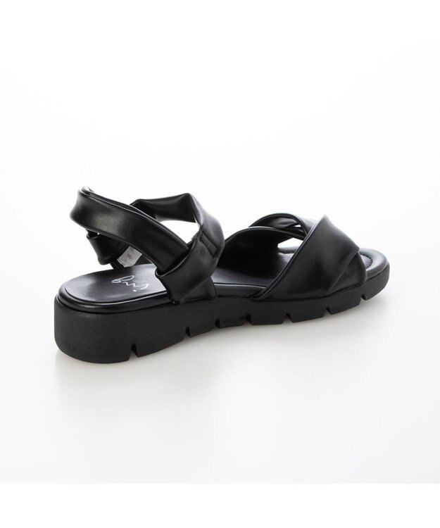 ing <ing>「もちっと新感覚」ソフトストレッチサンダル ブラック