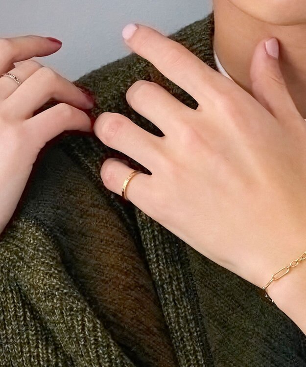 Phoebe 【金属アレルギー対応】メタルリーフカットリング　ゴールド　9号/11号/16号　サージカルステンレス ゴールド