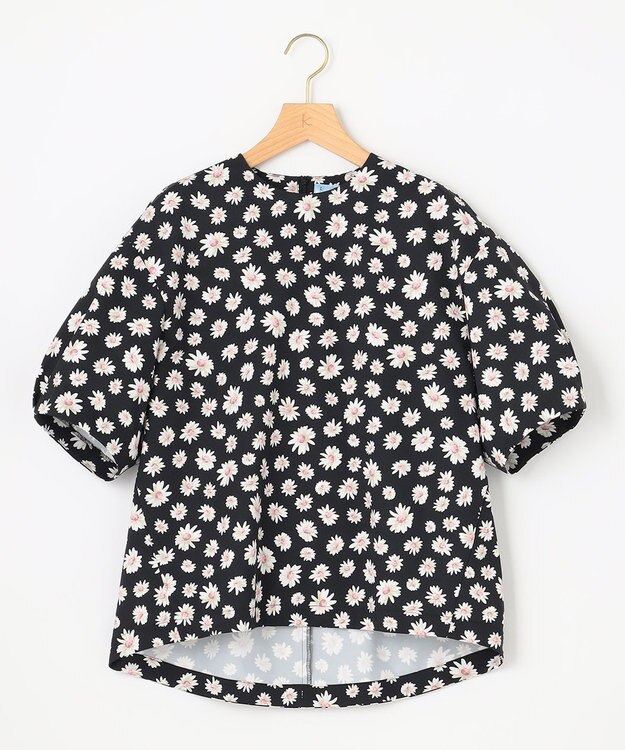 組曲 S 【組曲×setsuko sagittaire】ハイカウントストレッチプリント ブラウス ブラック系6