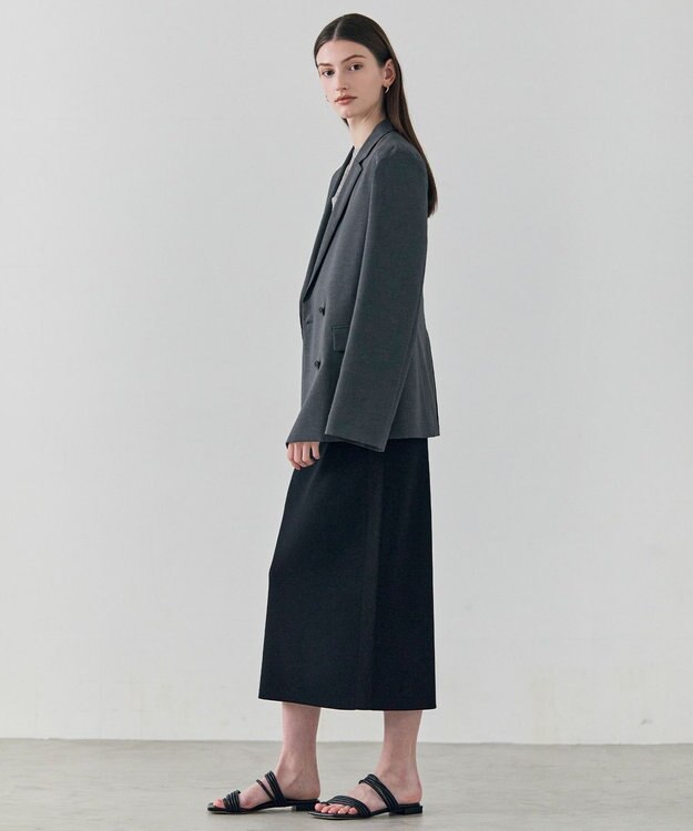 BEIGE， NADIA / 異素材ライン ストレッチニットスカート Black